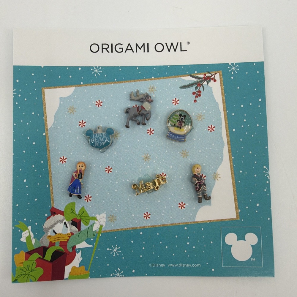 Origami Owl Charm Set Disney Collectors Club Frozen + Mickey Holiday Sets NEW!